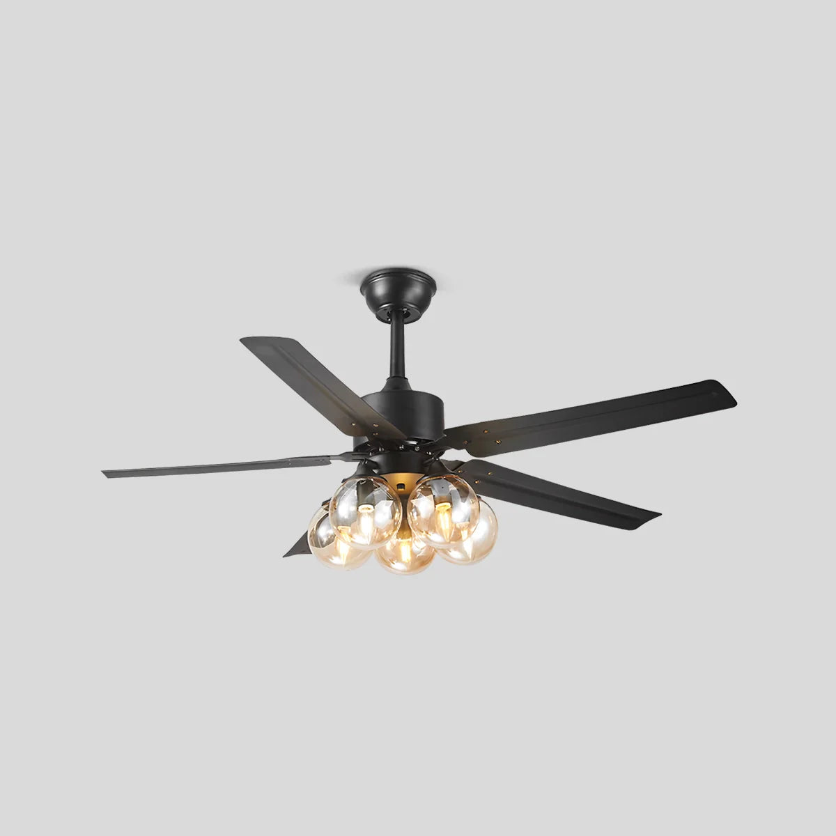Eloer American Retro Glass Globe Ceiling Fan Light