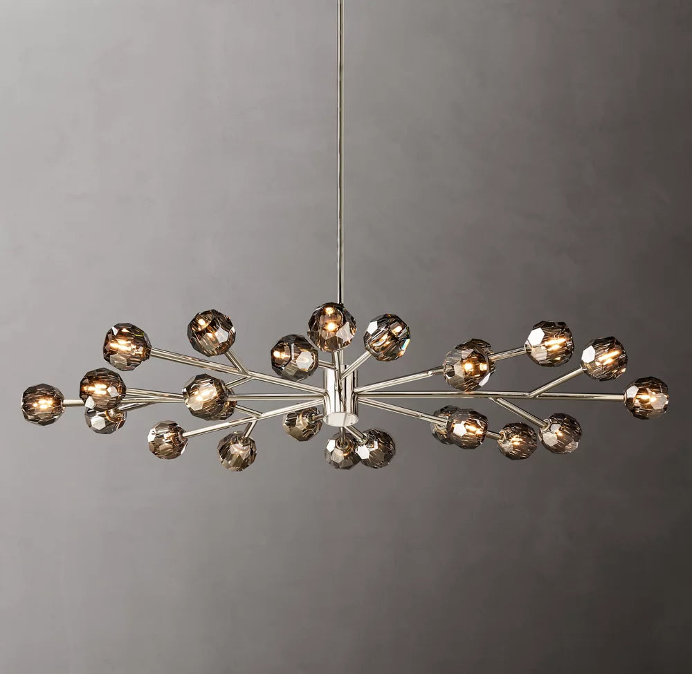 Boule De Crystal Ball Smoke Glass Round Chandelier 72"