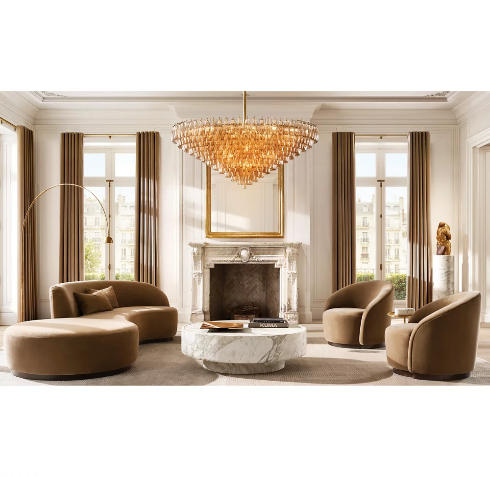 Mia Smoke Glass Tiered Round Chandelier For Dinning Room-konalight